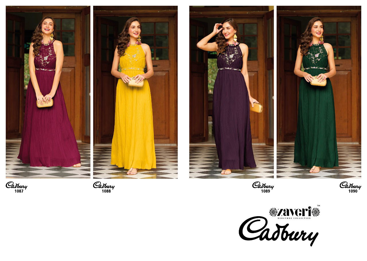 Zaveri Cadbury Stylish Party Wear Wholesale Designer Kurtis